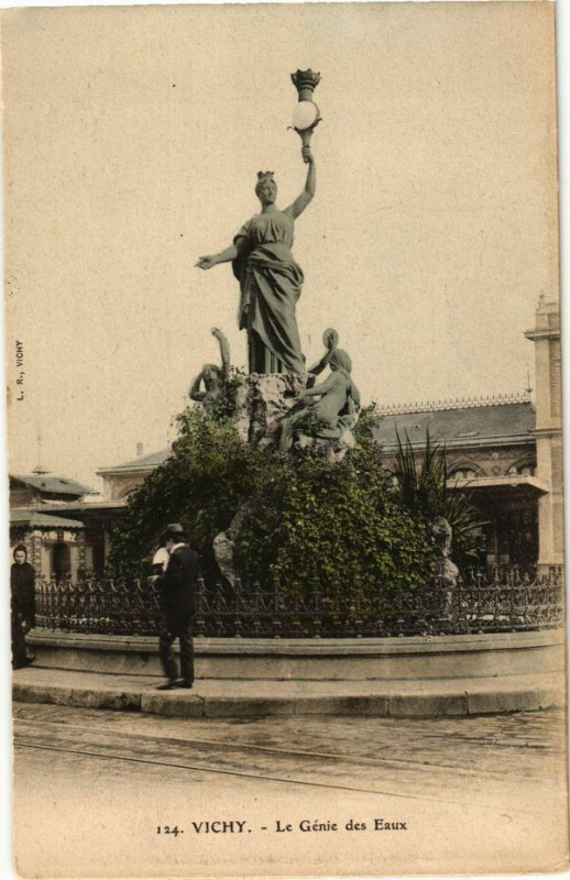 Carte postale ancienne Vichy Le Génie des Eaux à Vichy