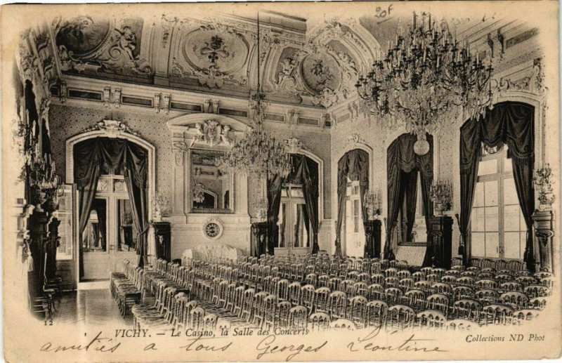 Carte postale ancienne Vichy Le Casino la Salle des Concerts à Vichy
