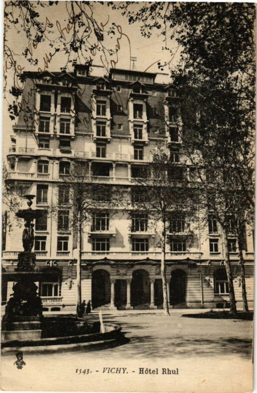 Carte postale ancienne Vichy Hotel Rhul à Vichy