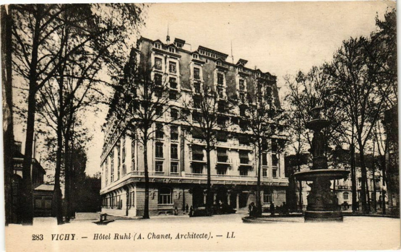 Carte postale ancienne Vichy Hotel Ruhl à Vichy