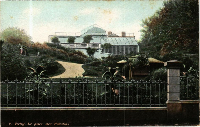 Carte postale ancienne Ed. Aqua 1 Vichy Le Parc des Célestins à Vichy
