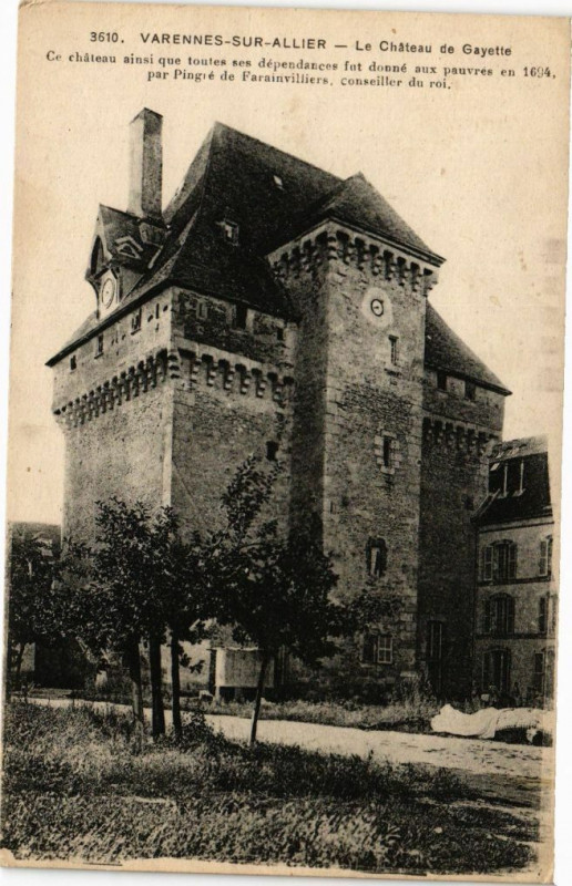 Carte postale ancienne Varennes-sur-Allier - Le Chateau de Gayette à Varennes-sur-Allier