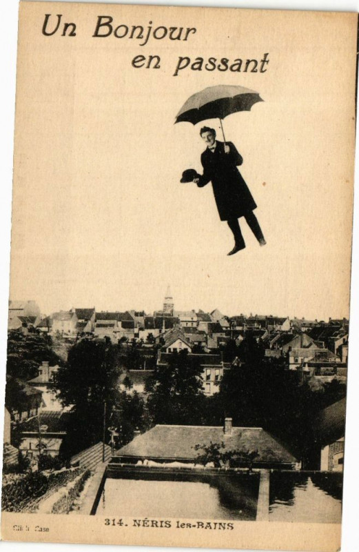 Carte postale ancienne Un Bonjour en passant-Neris-les-Bains
