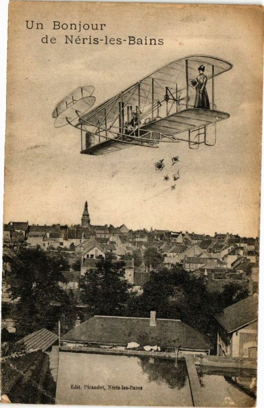 Carte postale ancienne Un Bonjour de Neris-les-Bains à Néris-les-Bains