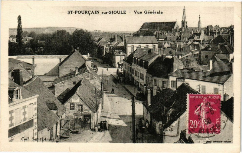 Carte postale ancienne Saint-Pourcain-sur-Sioule - Vue Générale à Saint-Pourçain-sur-Sioule