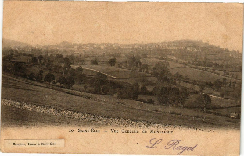 Carte postale ancienne Saint-Eloi-Vue générale de Montaigut