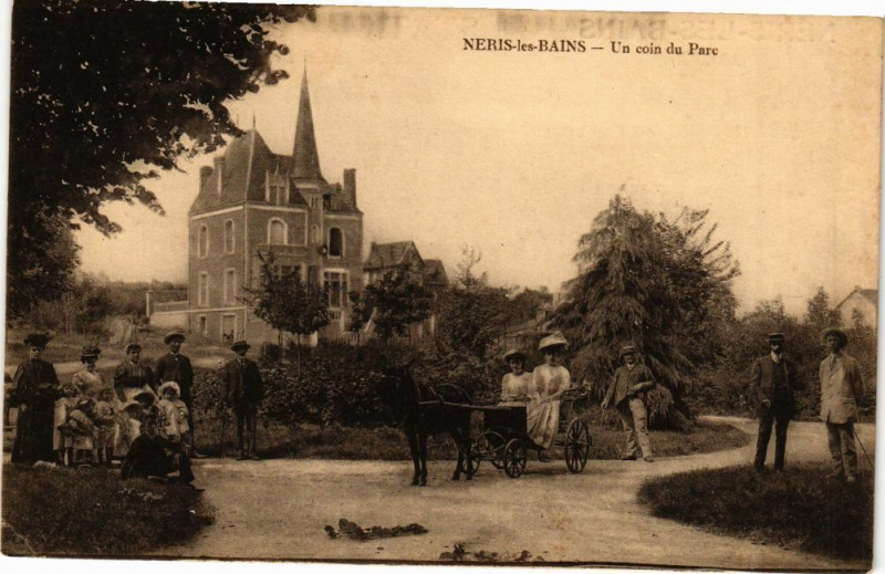 Carte postale ancienne Neris-les-Bains - Un coin du Parc à Néris-les-Bains