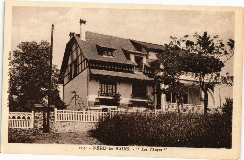 Carte postale ancienne Neris-les-Bains - Les Thuyas à Néris-les-Bains