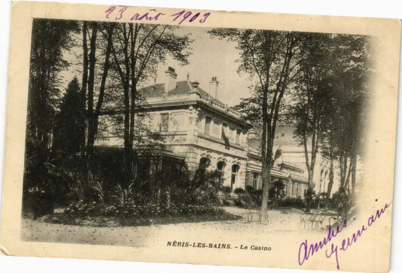 Carte postale ancienne Neris-les-Bains - Le Casino à Néris-les-Bains