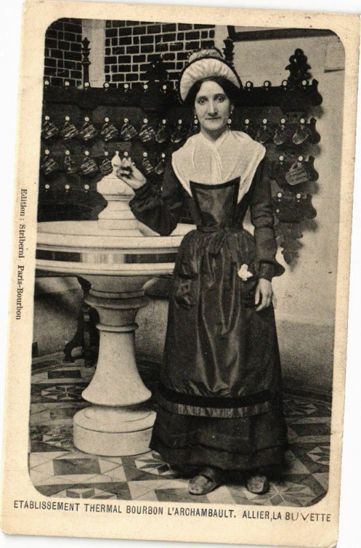 Carte postale ancienne Etablissement Thermal Bourbon-l'Archambault - Allier La Buvette à Bourbon-l'Archambault