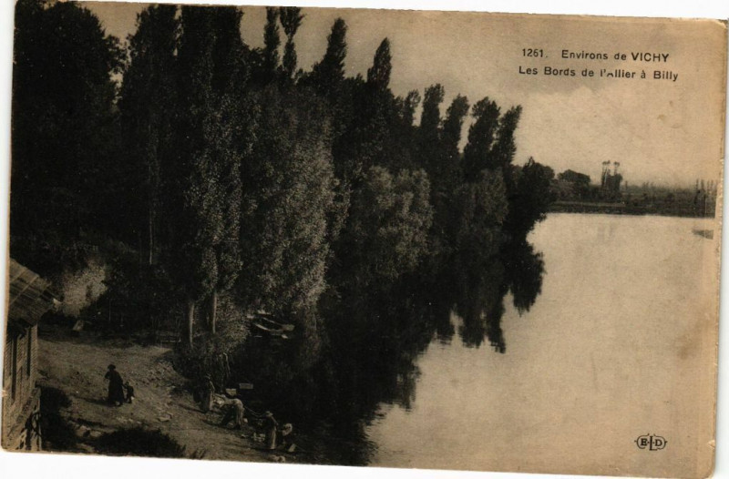 Carte postale ancienne Environs de Vichy - LesBords de l'Allier a Billy à Vichy