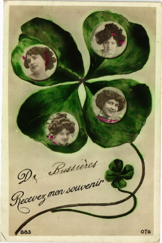 Carte postale ancienne De Bussiéres Recevez mon souvenir