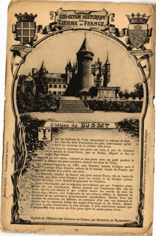 Carte postale ancienne Chateau de Busset à Busset