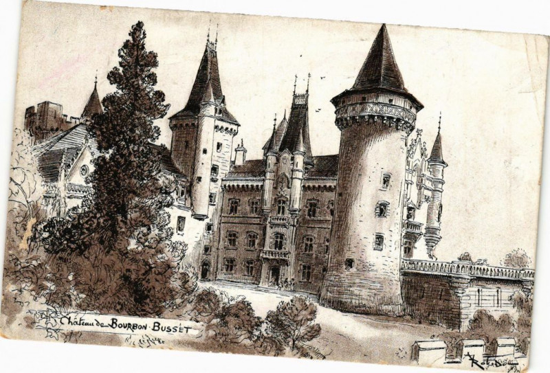 Carte postale ancienne Chateau de Bourbon Busset à Busset