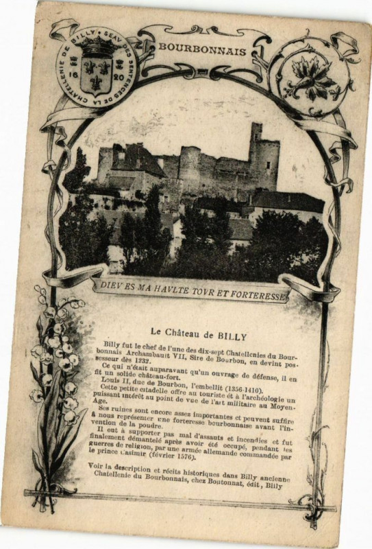 Carte postale ancienne Bourbonnais - Le Chateau de Billy à Billy