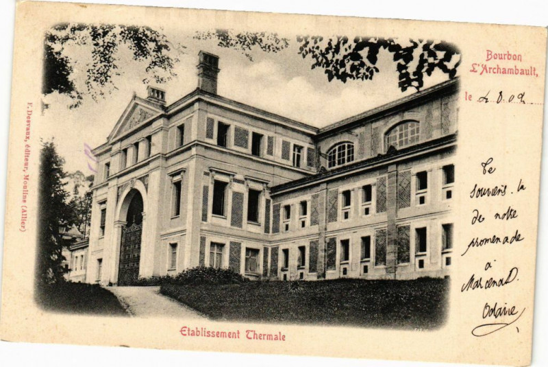 Carte postale ancienne Bourbon-l'Archambault - Etablissement Thermale à Bourbon-l'Archambault