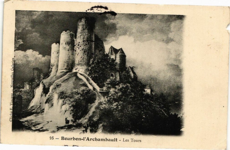 Carte postale ancienne Bourbon-l'Archambault - Les Tours à Bourbon-l'Archambault