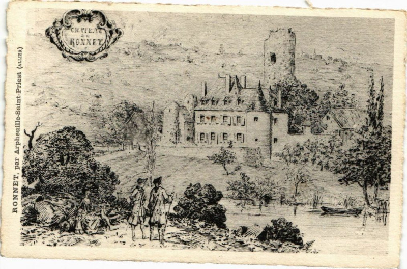 Carte postale ancienne Bonnet par Arpheuille-Saint-Priest (Allier ) - Chatel au Ronney