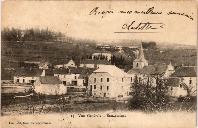 Carte postale ancienne Vue Générale d'Echassiéres