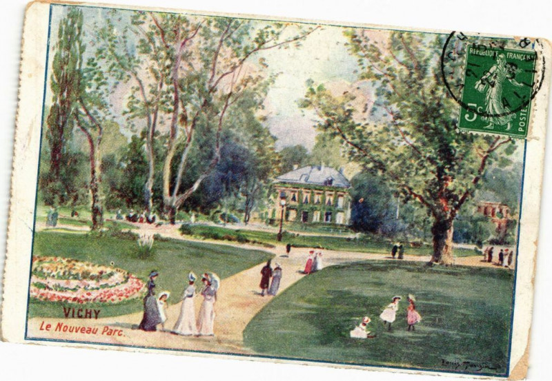 Carte postale ancienne Vichy - Le Nouveau Parc à Vichy