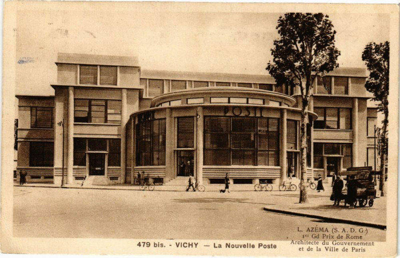 Carte postale ancienne Vichy - La Nouvelle Poste à Vichy