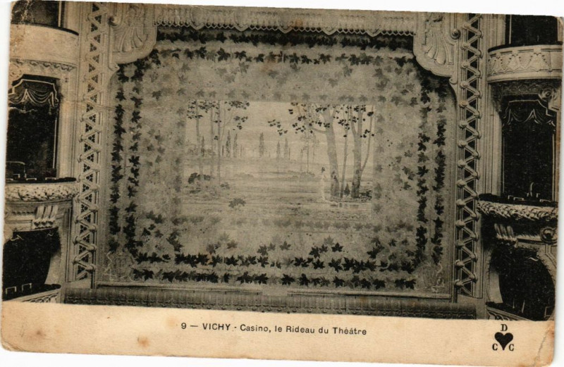 Carte postale ancienne Vichy - Casino le Rideau du Théatre à Vichy