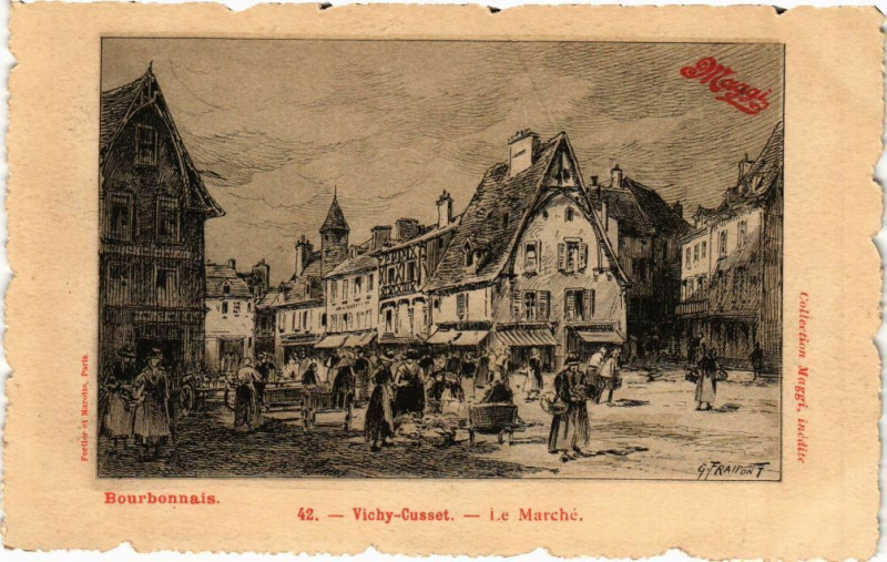 Carte postale ancienne Bourbonnais - Vichy - Cusset - Le Marché à Vichy