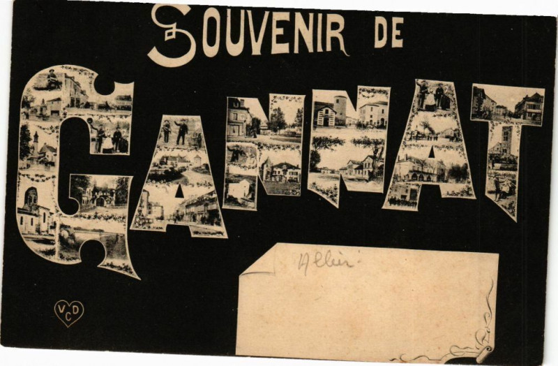 Carte postale ancienne Souvenir de Gannat à Gannat
