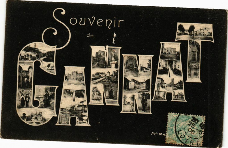 Carte postale ancienne Souvenir de Gannat à Gannat