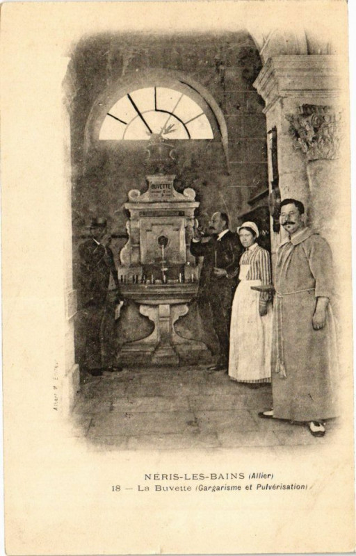 Carte postale ancienne Neris-les-Bains - La Buvette à Néris-les-Bains