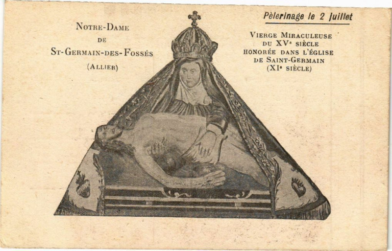 Carte postale ancienne Notre-Dame de Saint-Germain des Fossés à Saint-Germain-des-Fossés