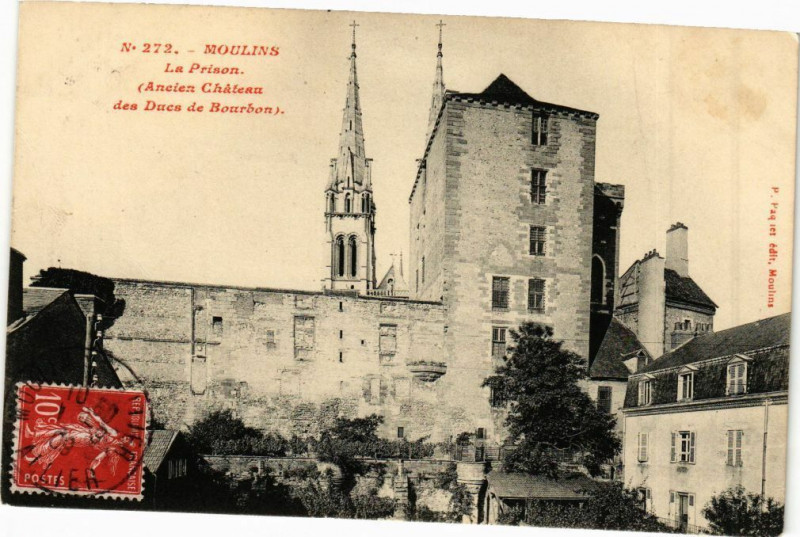 Carte postale ancienne Moulins - La Prison à Moulins