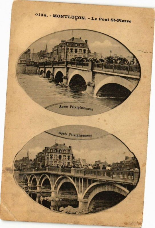 Carte postale ancienne Montlucon - Le Pont St-Pierre à Montluçon