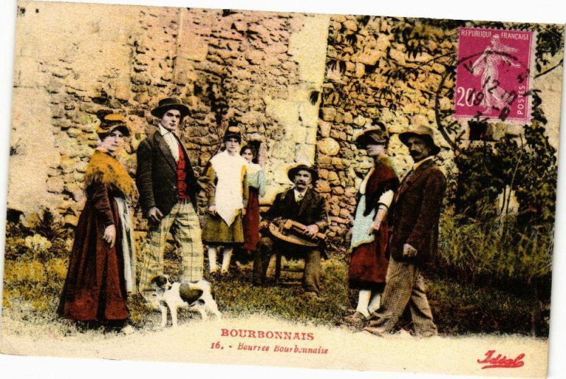 Carte postale ancienne Bourbonnais-Bourre Bourbonnaise