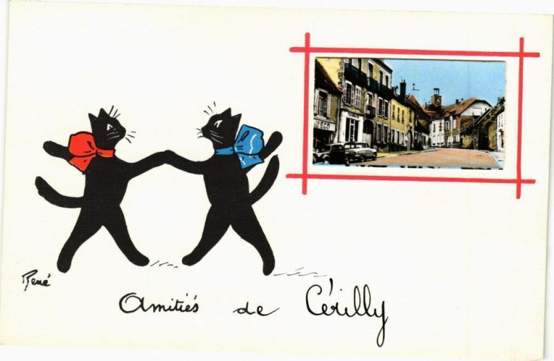 Carte postale ancienne Amitiés de Cerilly à Cérilly