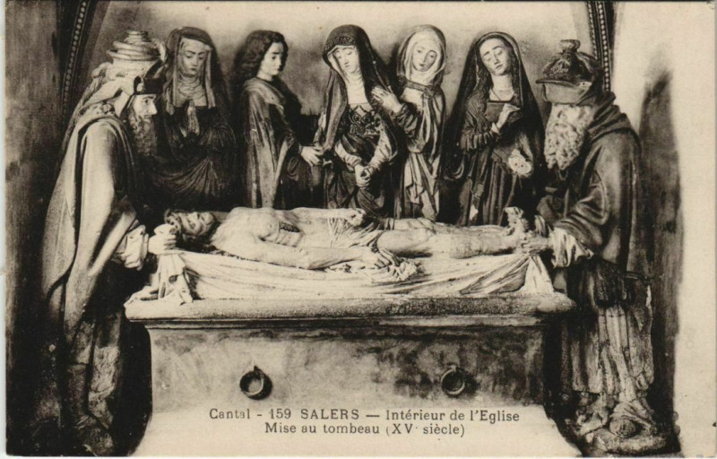 Carte postale ancienne Salers Interieur de l'Eglise France à Salers