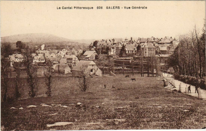 Carte postale ancienne Salers Vue Generale France à Salers