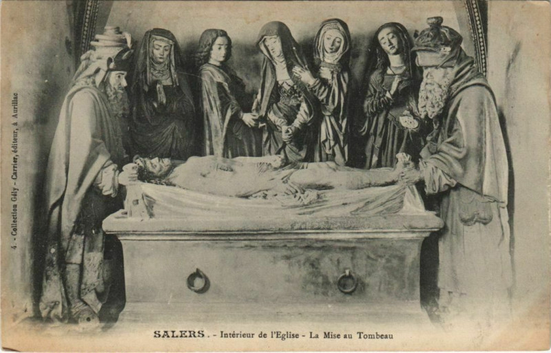 Carte postale ancienne Salers Interieur de l'Eglise France à Salers