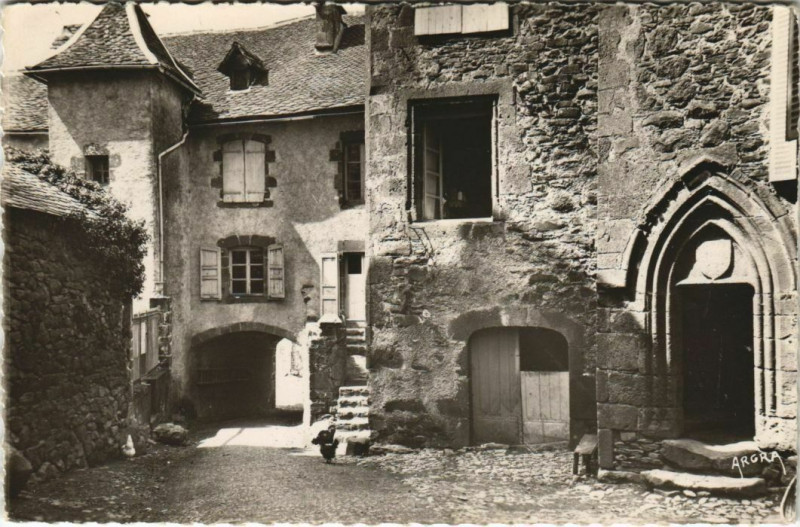 Carte postale ancienne Salers Vieilles Demeures rue des Templiers France à Salers