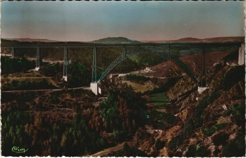 Carte postale ancienne Viaduc de Garabit Ligne de Beziers France