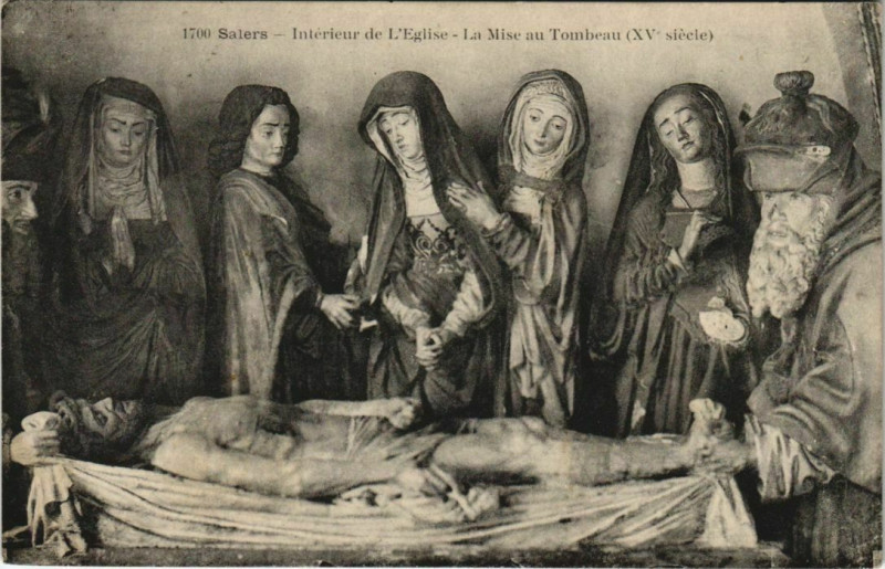 Carte postale ancienne Salers Interieur de l'Eglise France à Salers