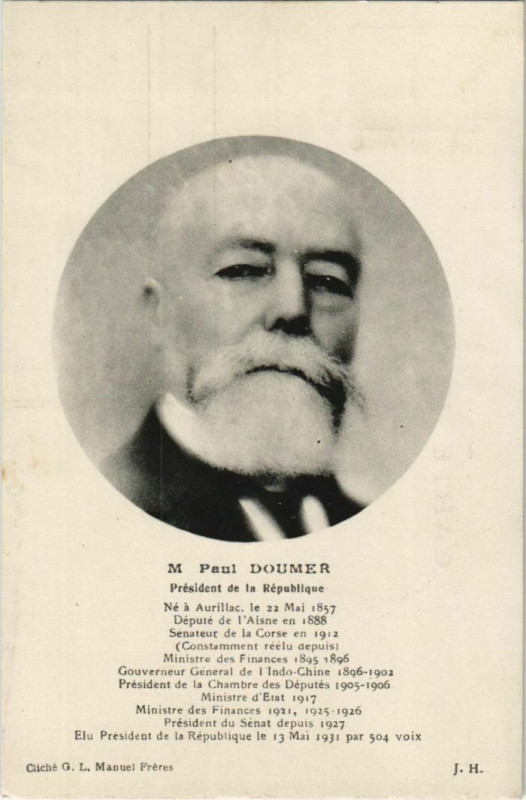 Carte postale ancienne M.Paul Doumer France