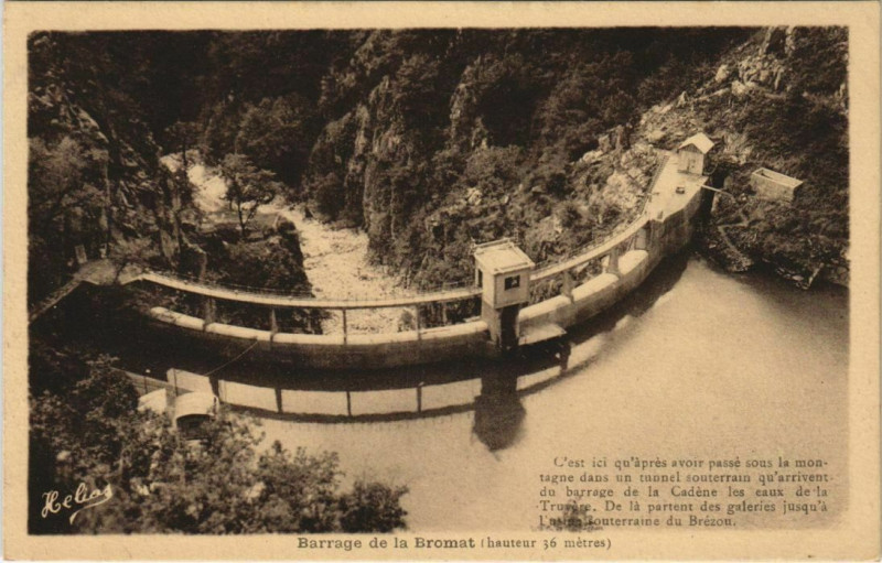 Carte postale ancienne Barrage de la Bromat France