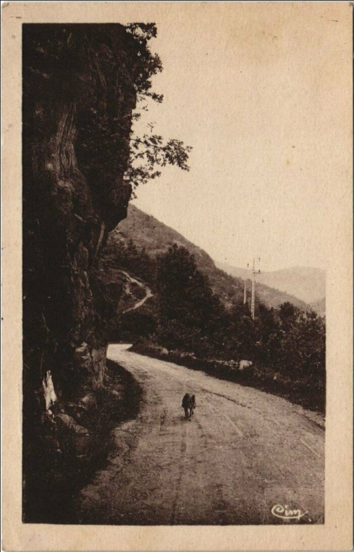 Carte postale ancienne Molompize Route de Ferrieres France à Molompize