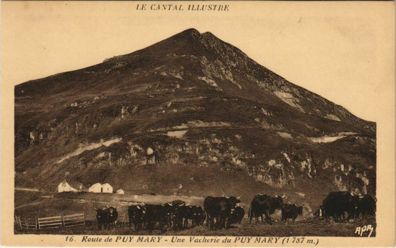 Carte postale ancienne Route du Puy Mary ,Une Vacherie du Puy Mary France
