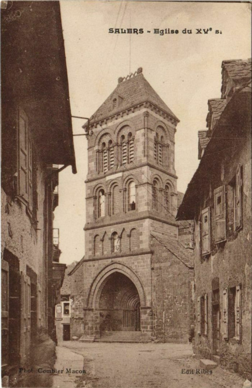 Carte postale ancienne Salers Eglise France à Salers