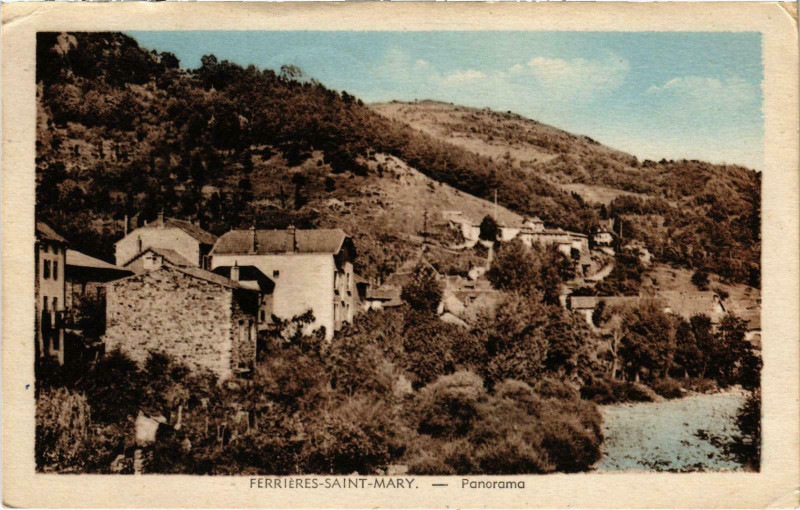 Carte postale ancienne Ferrieres Saint-Mary Panorama Cantal
