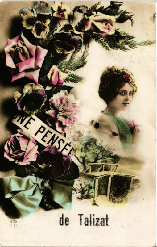 Carte postale ancienne Talizat - Une Pensée de Talizat à Talizat