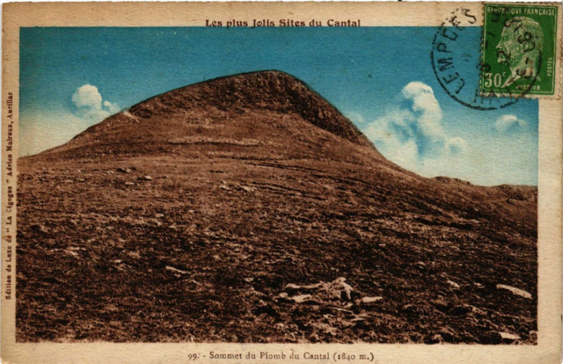 Carte postale ancienne Sommet du Plomb du Cantal - Cantal