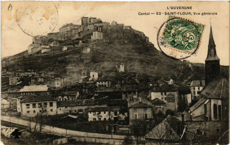 Carte postale ancienne Saint-Flour - Vue générale à Saint-Flour